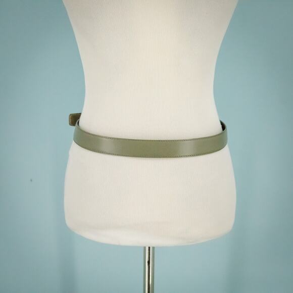 Carlisle Size Small S Gray Leather Square Stud Statement Buckle Adjustable Belt